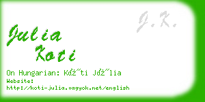 julia koti business card